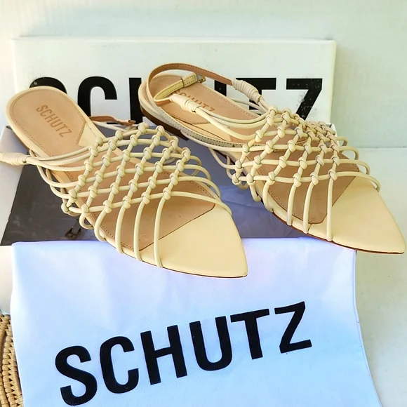 NIB SCHUTZ TINAH LEATHER SANDAL - Picture 1 of 14